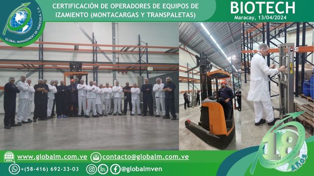 Curso-Certificación-Operadores-Equipos-Izamiento-Montacargas-Transpaletas-Biotech-Laboratorios-Maracay